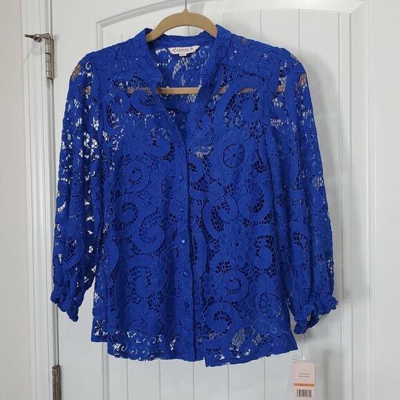 💕Nanette Lepore Lace Button Up Blouse, W/Cami Top💕NWT💕 - Picture 1 of 8